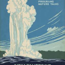 Yellowstone Geyser Print Vintage Americn National Park Travel Poster - thumbnail 2