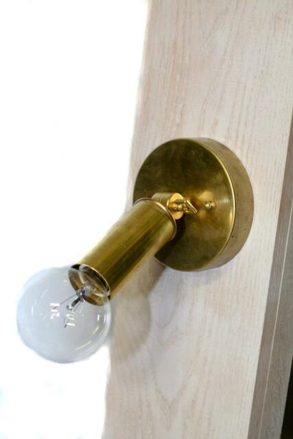 Vintage Modern All Brass Adustable Spotlight Fixture - Wall Scone Or Ceiling Mount