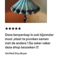 Handmade Scalloped Lampshade Retro Petrol Velvet Shade - thumbnail 4