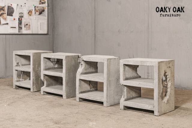 Handmade Concrete Bedside Table - Industrial Nightstand - image 1