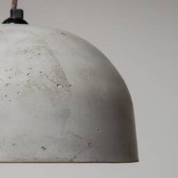 Large Dome Pendant Lampshade in Concrete Grey/Minimal Industrial Ceiling Light Cement Plaster Off White - thumbnail 3