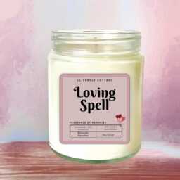 Romantic Scented Love Spell Soy Candle - Handmade & Essential Oil Infused - thumbnail 3