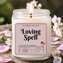 Romantic Scented Love Spell Soy Candle - Handmade & Essential Oil Infused