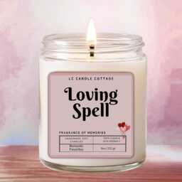 Romantic Scented Love Spell Soy Candle - Handmade & Essential Oil Infused - thumbnail 2