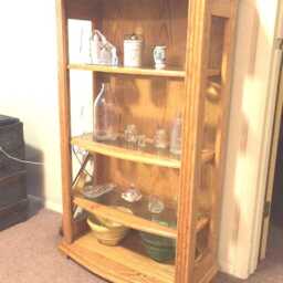 Handcrafted Oak Collector's Cabinet Custom Floor-standing Display Case Built To Your Specifications - Glass Or Wood Shelves - thumbnail 2