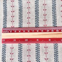 1441. Red/Indigo Selby Stripe Linen Look 100% Cotton Cushion Cover - thumbnail 3