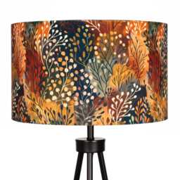 Autumn Trees Print Velvet Lampshade Brown Orange Autumnal 25cm 30cm 35cm 40cm 45cm - Drum Lamp Shade Handmade Home Decor Ceiling - thumbnail 3