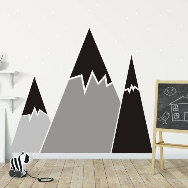 Mountains Wall Decals Stickers Mountains Wall Art Nursery Headboard Baby Room Decal - image 1
