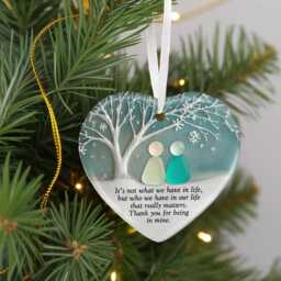 Custom Sea Glass Friendship Ornament 2025, Christmas Gift For Bestie, 2D Friend