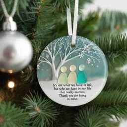 Custom Sea Glass Friendship Ornament 2025, Christmas Gift For Bestie, 2D Friend - thumbnail 2