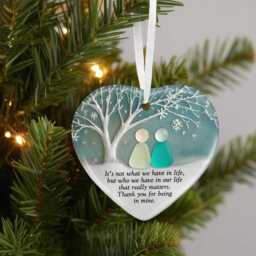Custom Sea Glass Friendship Ornament 2025, Christmas Gift For Bestie, 2D Friend - thumbnail 3