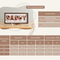 Personalized Family Photo Frame For Dad, Custom Wooden Father Gift, Rustic Modern Table Decor Y77 - thumbnail 2