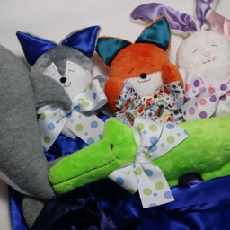 Minky Alligator Baby Lovey Blanket Handmade Satin Security Blanket - thumbnail 4