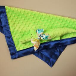 Minky Alligator Baby Lovey Blanket Handmade Satin Security Blanket - thumbnail 3