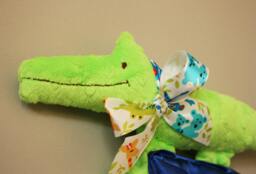 Minky Alligator Baby Lovey Blanket Handmade Satin Security Blanket