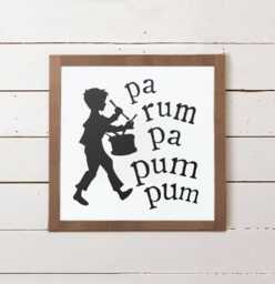 Kid's Christmas Wall Sign, Cute Small Little Drummer Boy, Farmhouse Decor, Wood Signs, Holiday - thumbnail 1