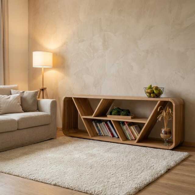 Turntable Stand With Vinyl Record Storage, Solid Oak, Sideboard Shelving, Bookcase, Bookshelves, Storage Shelves, Home Unit - image 1