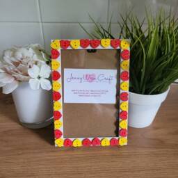 Colourful Wooden Heart Shaped Button Photo Frame 4 X 6 Inches - thumbnail 3