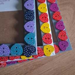 Colourful Wooden Heart Shaped Button Photo Frame 4 X 6 Inches