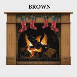 Christmas Fireplace Vinyl Decal, Burning Logs, Stockings Wall Decor - thumbnail 4