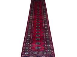 2.6x10 Magenta Color Bokhara Rug - Runner Hallway Luxury Long Fine Quality Green Afghan