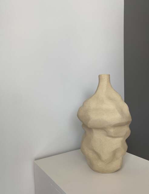 Handmade White Ceramic Sculpture Vase Abstract Art, Hygge Decor - image 1