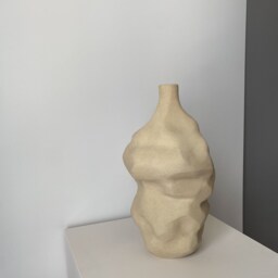 Handmade White Ceramic Sculpture Vase Abstract Art, Hygge Decor - thumbnail 2
