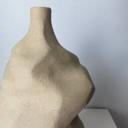 Handmade White Ceramic Sculpture Vase Abstract Art, Hygge Decor - thumbnail 3