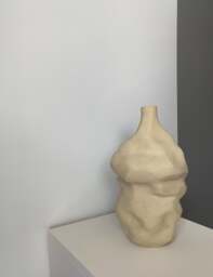 Handmade White Ceramic Sculpture Vase Abstract Art, Hygge Decor - thumbnail 1