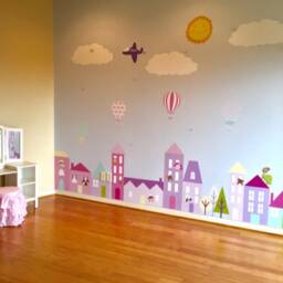 Girls Wall Decals City, Nursery, Nursery Decals, Decor, Stickers, Baby Decal, Mural - thumbnail 2