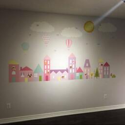 Girls Wall Decals City, Nursery, Nursery Decals, Decor, Stickers, Baby Decal, Mural - thumbnail 3