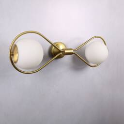 Wall Decor Double Globe Gold Brass Lighting Lamp Vanity Light Fixture, Sconce Light, Lamp Design - thumbnail 3