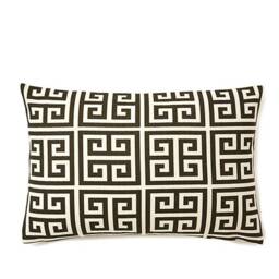 Maze - Greek Key Chocolate Decorative Pillow Cushion Covers Accent Throw Brown, Natural - thumbnail 2
