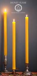 3 Extra Long Beeswax Candles, 40cm, Eco-Friendly - thumbnail 1