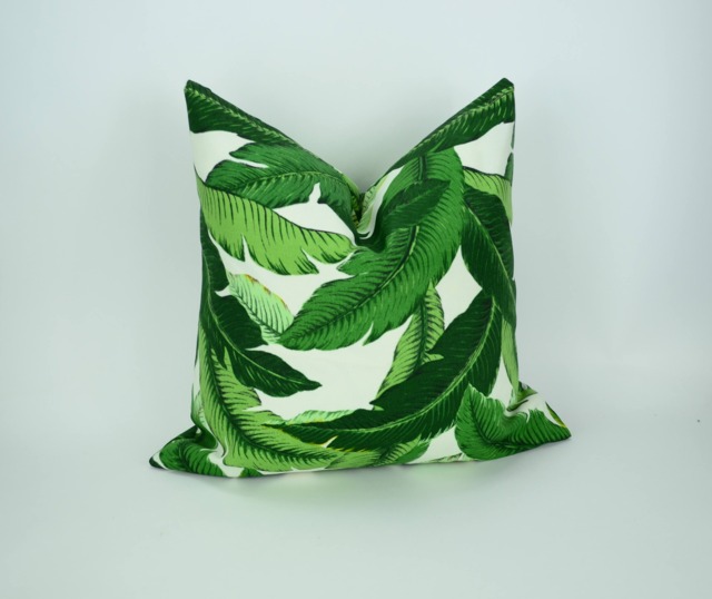 Tropical Banana Leaf Pillow Cover, Tommy Bahama Style, Indoor Outdoor Polyester - image 1
