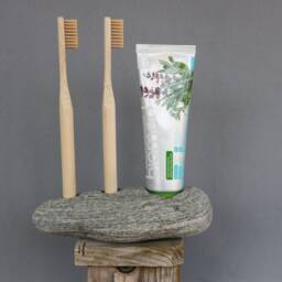Electric Toothbrush & Toothpaste Holder - Sea Stone Bathroom Accessories Rock Stand - thumbnail 2