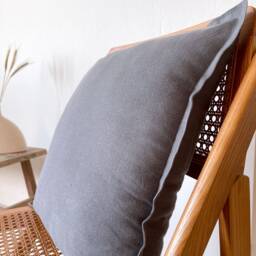 Linen Cushion Cover, Throw Pillow Cover With Edge, Zipper Accent - thumbnail 4