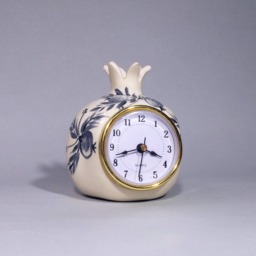 Table Clock, Desk Pomegranate Decor Ceramic in Retro Vintage Air, Shelf Clock