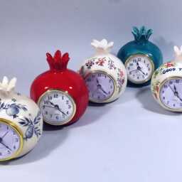Table Clock, Desk Pomegranate Decor Ceramic in Retro Vintage Air, Shelf Clock - thumbnail 4