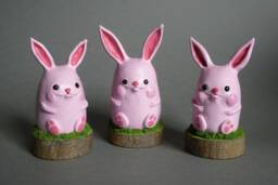 Polymer Clay Pink Bunny Figurine, Fantasy Art Doll