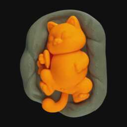 3D Printed Cat Figure - Belly Of The Beast Lover Gift - thumbnail 4