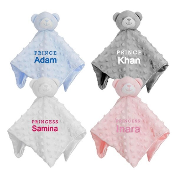 Personalised Embroidery Comforter, Newborn Gift - Baby Teddy Bear - image 1