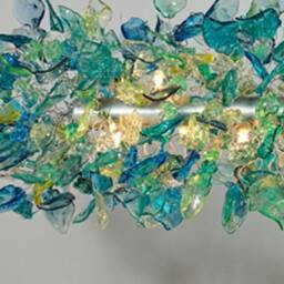 Sea Color Resin Flower Chandelier Dining Room Ceiling Light - thumbnail 3