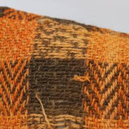 Orange Diamond Kilim Pillow Cover, Vintage Turkish Wool, 12x24 Lumbar - thumbnail 2