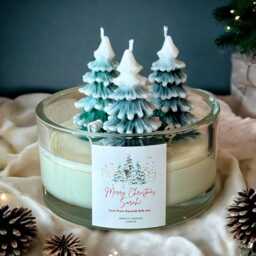 Personalised Large 3Wick Christmas Scented 3 D Candle Gift, Festive Candle, Christmas Table Decor, Christmas Gift For Her, Merry Gift - thumbnail 2