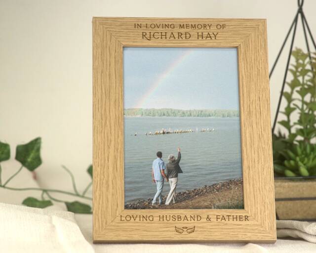 In Loving Memory Frame - Angel Loved One Memorial Keepsake Gift Engraved Personalised Photo - image 1