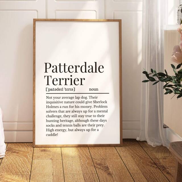 Patterdale Terrier Definition Print, Dog Wall Print For Owner, Owner Gift - image 1