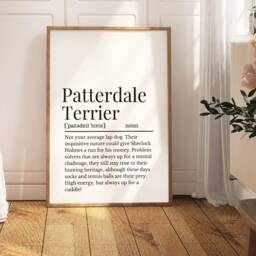 Patterdale Terrier Definition Print, Dog Wall Print For Owner, Owner Gift - thumbnail 1