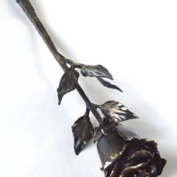 Artistic Hand Forged Rose Steel Metal Flower Art Object Sculpture 6Th Anniversary Gift St. Valentine's Mother's Day Present For Her - thumbnail 4
