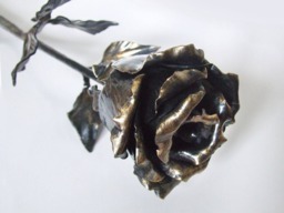 Artistic Hand Forged Rose Steel Metal Flower Art Object Sculpture 6Th Anniversary Gift St. Valentine's Mother's Day Present For Her